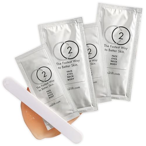 CO2Lift Pro Carboxy Gel Treatment Single Use Mask Oxygen Skincare Mask for Face & Under Eye Carboxy Therapy Mask for Puffy Eyes Dark Circles Wrinkles Firming & Hydration 2 Pack