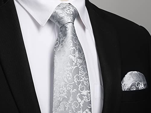 Image of Enlision Mens Ties Solid Color Satin Necktie Ties for men Handkerchief Cufflinks Pocket Squares for Wedding