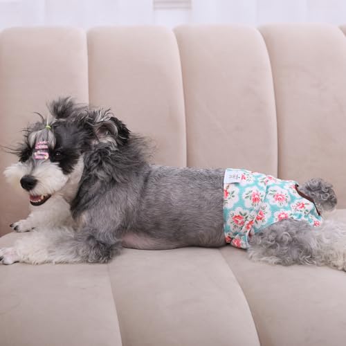 Image of CuteBone Dog Diapers Female Washable Small Medium Large 3 Pack Reusable Doggie Diapers Puppy Period Pants for Doggy Heat Cycle Peeing