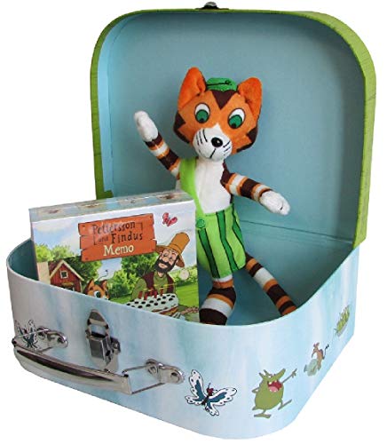 Geschenkset Pettersson und Findus -Spielzeugkoffer/Reisekoffer/Kinderkoffer, Plüschtier, Memo-Spiel