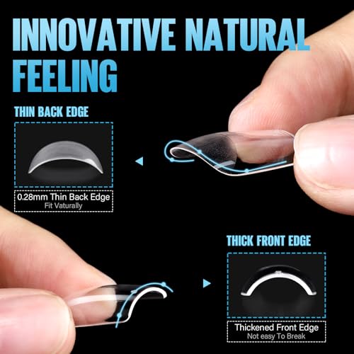TOMICCA 240 Stück Künstliche Nageltips Kurz Square Gel Tips für Gelnägel Nagelspitzen Falsche Nagel, Halbmatt Tips für Nägel Full Cover Nail Tips für Nagelstudios und DIY Nagelkunst - 12 Größen
