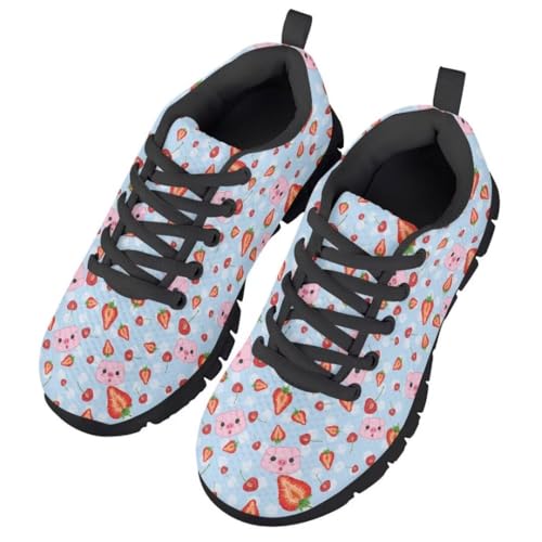 Pinupub Breathable Sneakers for Boys Girls Non Slip Tie Lace Running Athletic Sports Tennis Shoes3
