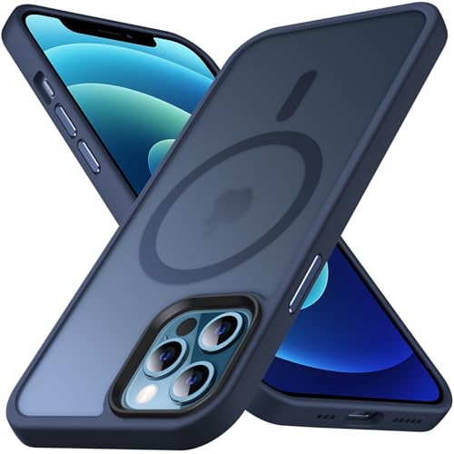 Anqrp Designed for iPhone 12/ iPhone 12 Pro Magnetic Case, [Support Magsafe] [Military Grade Protection] Super Soft Silicone Slim Phone Case Cover Compatible with iPhone 12 / iPhone 12 Pro 6.1, Blue
