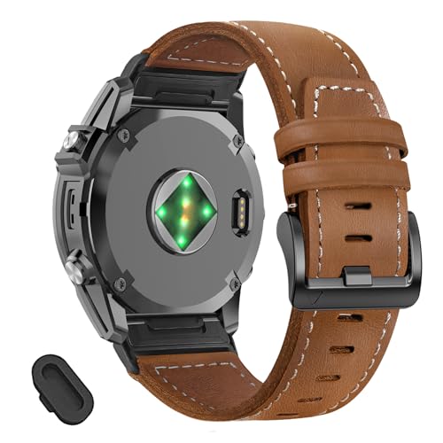 20mm Genuine Leather Watch Band Compatible with Garmin Fenix 8 AMOLED 43mm/ 7S/ 7S pro/ 6S/ 6S Pro...