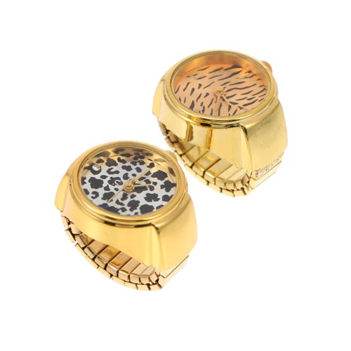 2pcs Ring Watch Bohemian Decor Trendy Gifts Man Gifts Watch Finger Ring Women Watch Watches Men Delicate Gift Fashion Finger Watches Chic Ring Designed Watch Metal Men and Women/823