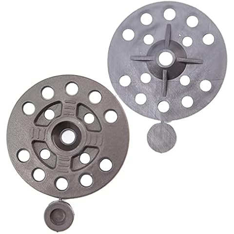 Toolty Plastic Washers - 100 Pcs of 56mm - Black Insulation Fixings - Tightening Discs with Plastic Caps - for Boards Insulation Panels and Sheets Cover