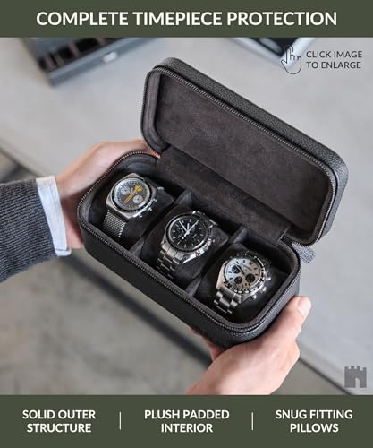 TAWBURY Fraser 3 Watch Case (Black) for 5.5-6.5 Wrists with X-Small Pillows