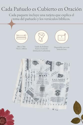 "Protección Mantos Cristianos para Orar - Ligero, 35x70, 7 Pasajes Bíblicos, Salmo 91, Regalo4