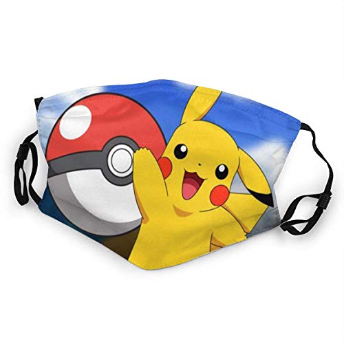 Preisvergleich Produktbild Pikachu und Ball Gesichtsschal Anti-Staub waschbar Wiederverwendbarer Gesichtsschal Modedesign für Kinder Jungen Mädchen Teenager