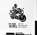 Mode kreative Wandaufkleber Fahrrad Mädchen Zimmer Biker Frau Motorradrennen Sport Aufkleber Wandbild 57X71Cm