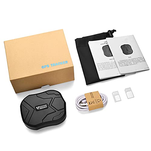 Winnes GPS Tracker Auto Ohne ABO - 3 Monate Echtzeit-Standby, Wasserdichter Magnet Tracker, GPRS/GSM Echtzeit-Positionierung für Fahrzeug, Autos, Motorrad, LKW - Ortungsgerät