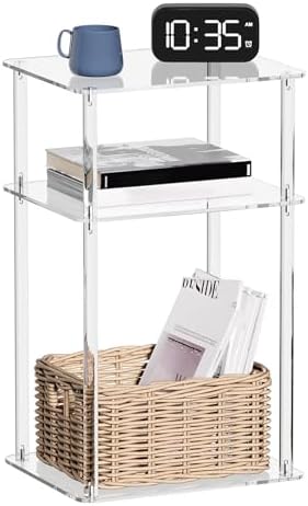 Amazon.com: HMYHUM Acrylic End Table, 14" L x 11.5" W x 23.2" H Clear ...