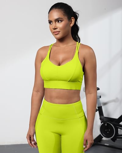 Image of Grace Form Sports Bra for Women Strappy Medium Support Push Up Padded Sports Bra for Running Workout Bra Yoga Bra