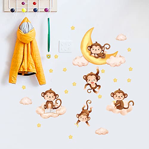 Vinilo decorativo infantil monos 3D 31x35 cm miniatura 7