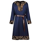 [Raineed] メンズ 中世の海賊コスチューム ルネッサンスナイト バイキング スコティッシュ ウォリアー シャツ コスプレ ハロウィン レース チュニック トップス サイズ ルネッサンスコスチューム 中世の騎士 チュニック