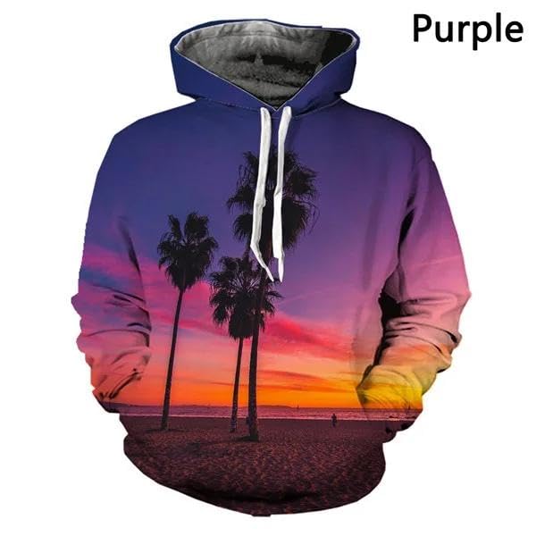 Sweat imprimé 3D coloré avec capuche et coupe ample - 6