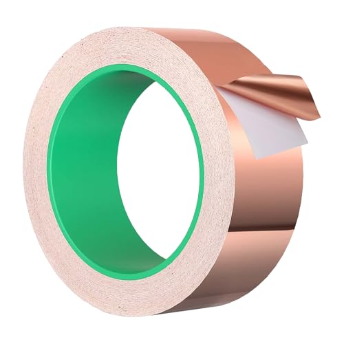 DeJivsin Nastro di rame contro le lumache, 30 mm x 20 m, Rame Foil Tape, Nastro in Schermatura EMI, Protezione Contro Lumache, Nastro di Rame, Saldatura e Difesa dalle Lumache ECC