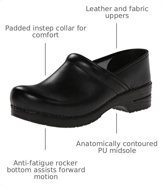 Image of Dansko Men's Professional Box Leather Clog
