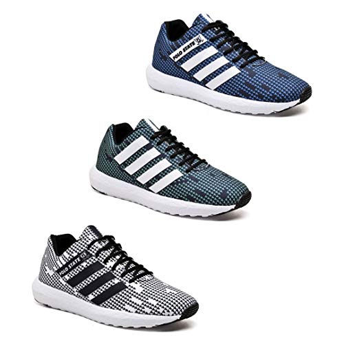 Kit 3 Tênis Masculino Polo State Dry Run Azul + Branco E Verde (41)