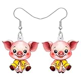 Pendientes con temática de cerdos para mujeres y niñas.