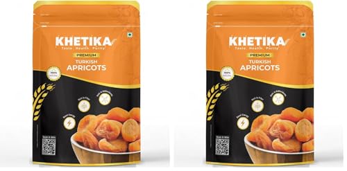 Image of Khetika Premium Turkish Apricot 200g | Dried Jardalu, Dry Fruits, Seedless Apricots, Healthy Snacks, Rich in Vitamins & Fiber & Antioxidants, Gluten Free (Pack of 2)