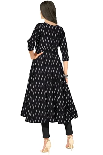 Image of Cotton Pochampally ikat unstitched blouse, Kurthi, long frock fabric material for women (1 meter, 2 meters & 3 meters)