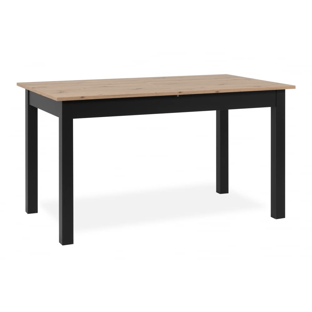 003410 Esszimmertisch Coburg 120 Küchentisch in Artisan Eiche Nb. / Schwarz ca. 120 x 76 x 70 cm ausziehbar 160 cm
