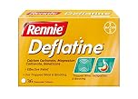 Rennie Deflatine, Trapped Wind and Bloating Tablets, Fast and Effective Heartburn Relief and Indigestion Relief, Sugar Free Mint, 1 Pack of 36 Tablets