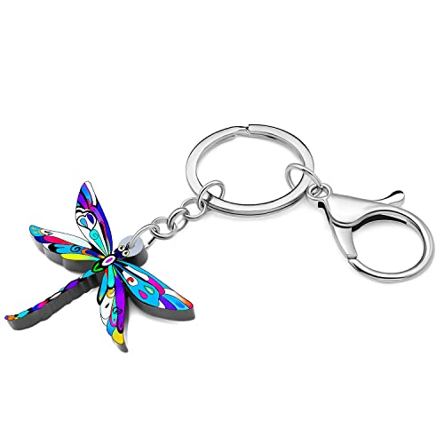 WEVENI Cute Dragonfly Gifts for Women Girls Acrylic Dragonfly Keychain Insect Keyring Pendant Charms Purse Wallet Accessories (Dragonfly A)2