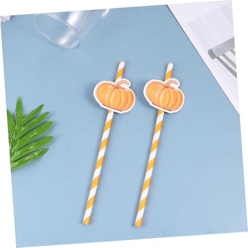 40 pitillos de papel naranja para fiesta Halloween miniatura 7