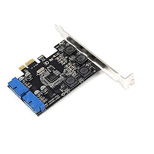 Pci-E X1 To 2 Ports 19 Pin Usb 3.0 Header Pci Express To Dual 20 Pin Usb 3.0 Card #TOP3