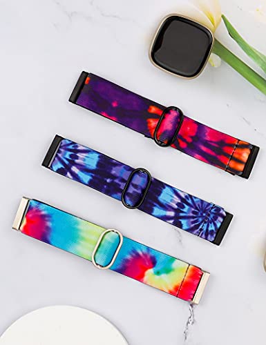 TOYOUTHS Compatível com Fitbit Sense/Sense 2 Band/Versa 3/Versa 4 Bandas Mulheres Homens Elástico Aj