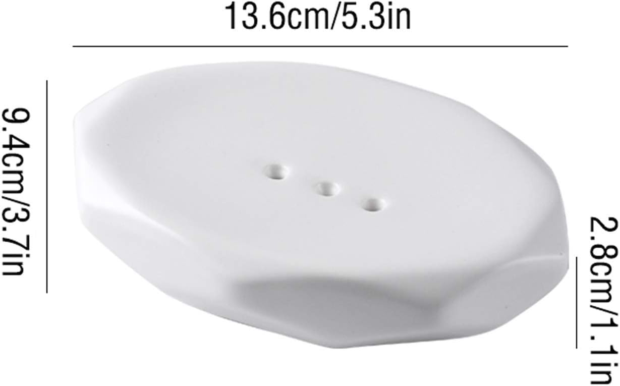 Tacka na mydło w łazience, Domowy ceramiczny odpływ Kreatywny prosty pryzmatyczny ceramiczny tacka na mydło, może być używany jako dla przyjaciół i rodziny(Grün)