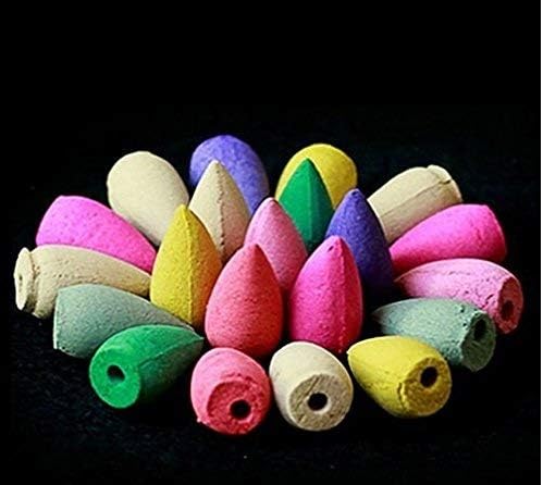 kaal बैकफ्लो धूप Cone for Smoke Fountain (Pack of 60) Multi-Color