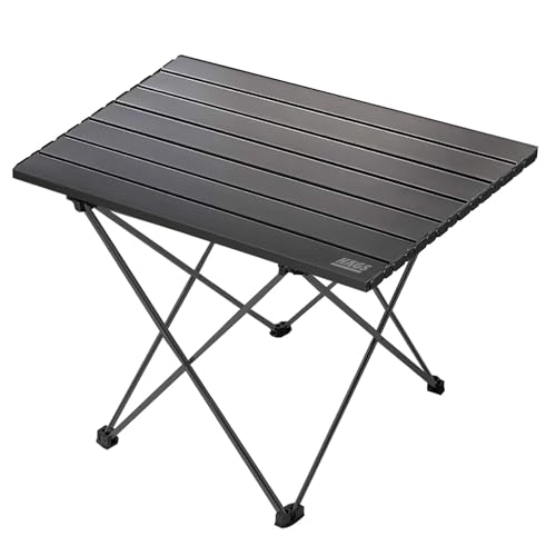 Full Alüminyum Katlanır Kamp Masası, Piknik, Bbq, Balıkçılık, Doğa Aktiviteleri, Plaj için Kolay Taşınabilir Kompakt Outdoor Ultra Hafif Kamp Masası Orta Boy - Siyah
