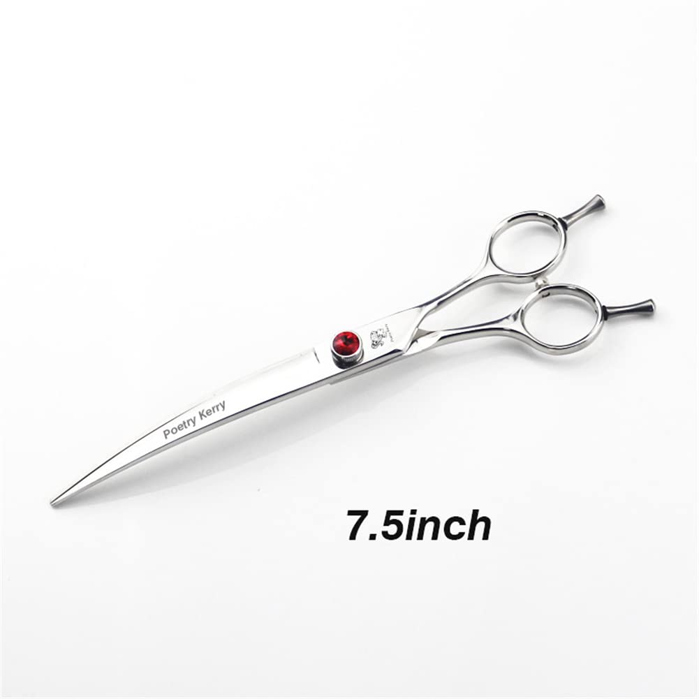 Pet Grooming Taglio, Forbici Curva per Cani Grooming, Lame A Doppia Lati, Trimmer per Capelli per Animali Domestici per Pet Groomer O Famiglia Fai da Te,7.5 inch