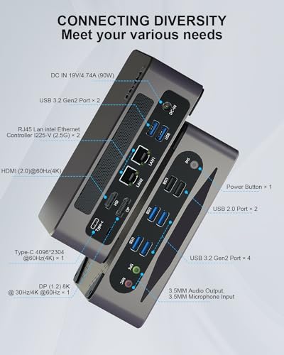 Image of Baieyu Mini PC 12th Gen Core i7-1255U (10C /12T, up to 4.70GHz) Mini Desktop Computers, 32GB DDR5 1TB PCIE 4.0 NVMe SSD Micro PC Support 4K Triple Display /WiFi 6 /BT 5.2 /HDMI+DP+USB-C /Auto Power On
