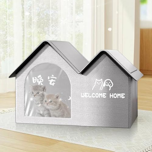 屋外用 クール キャット ハウス - 折りたたみ式 ペット ハウス 保冷パック 付き アウトドア対応 - 簡単お手入れ ペット暑さ対策 庭 ベランダ ガーデン夏の必需品
