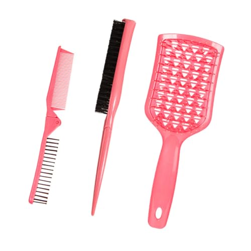 Ipetboom 1 Juego peine boar bristle brush desteñir rociar rizador de pestañas tapa paleta enderezar cepillo de pelo de doble cara cepillo de espalda resbaladiza cepillo de pelo plegable UPC