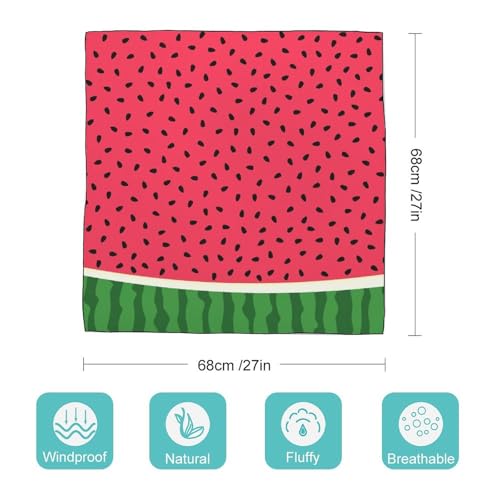 Watermelon Print Scarf For Women Silk Head Scarf Square Hair Scarves Shawls Hair Wraps Bandana Neckerchief Decor for Adult 27 * 27 Inches2