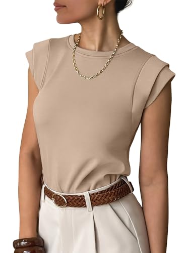 Image of ANRABESS Business Casual Tops for Womens Cap Sleeve Summer Dressy Shirts 2026 Trendy Work Office Outfits Clothing