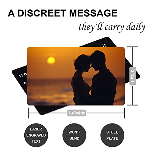 Personalized Photo Wallet Insert - Engraved Double Sided Aluminum Metal Wallet Card Love Note, Anniversary Gifts for Husband, Wife, Boyfriend, Girlfriend, Romantic Birthday Gift for Him or Her2
