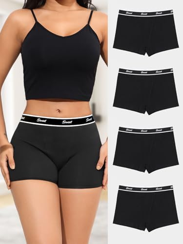 BoyShorts Panties for Women Anti Chafing Seamless Soft Boy Shorts Underwear Short Boxer Briefs 4 Pack