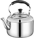 Photo Gallery bollitore da tè in acciaio inox, bollitore elettrico, teiera da cucina, teiera per acqua calda bollente, bollitore a fischio a fondo piatto, fornello a induzione a gas per uso generico, 5 litri Photo Gallery bollitore da tè in acciaio inox, bollitore elettrico, teiera da cucina, teiera per acqua calda bollente, bollitore a fischio a fondo piatto, fornello a induzione a gas per uso generico, 5 litri