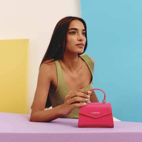 Image of Miraggio Roxie Top Handle Mini Sling Bag With Adjustable & Detachable Crossbody Strap | Crossbody Bag For Women Casual Holiday Look | Statement Bags For Women