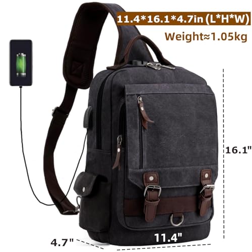 Image of Leaper Messenger Bag Water-Resistant Sling Bag Cross Body Bag Shoulder Bag