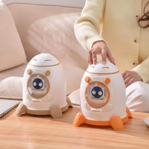 Image of Money Saving Bank with Coin Slot / /Creative Cartoon Design Money Bank / /Plastic Piggy Bank for Boys & Girls (Pack of 1) (Astronaut Money Bank - Orange)