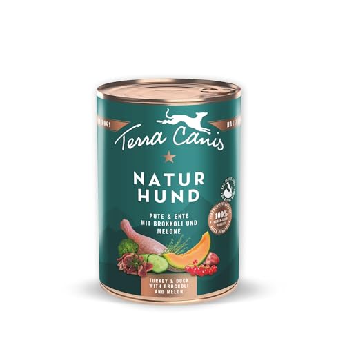 Terra Canis Pute & Ente mit Brokkoli und Melone - Naturhund, 400g | Premium Hundefutter in 100% Lebensmittelqualität Aller Rohstoffe | Getreide- & glutenfrei