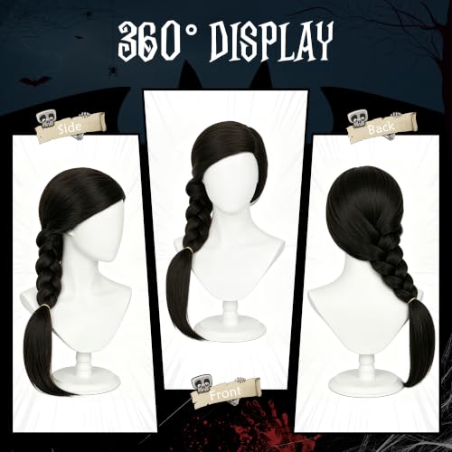 Image of S-noilite Long Black Brown Braid Witch Wig for Women Halloween Cosplay Wig