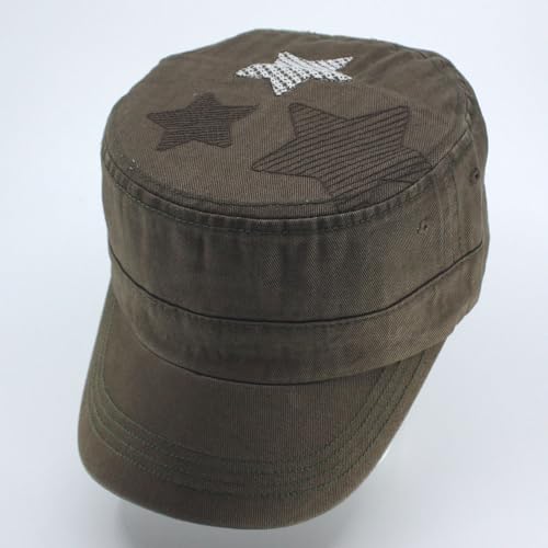 Image of The Vintage Year Heavy Stitching Washed Cotton Cadet Hat - Durable Military Baseball Cap for Men & Women, Outdoor Casual Wear